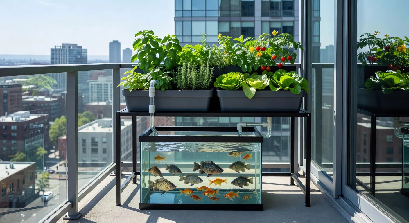A balcony aquaponics setup