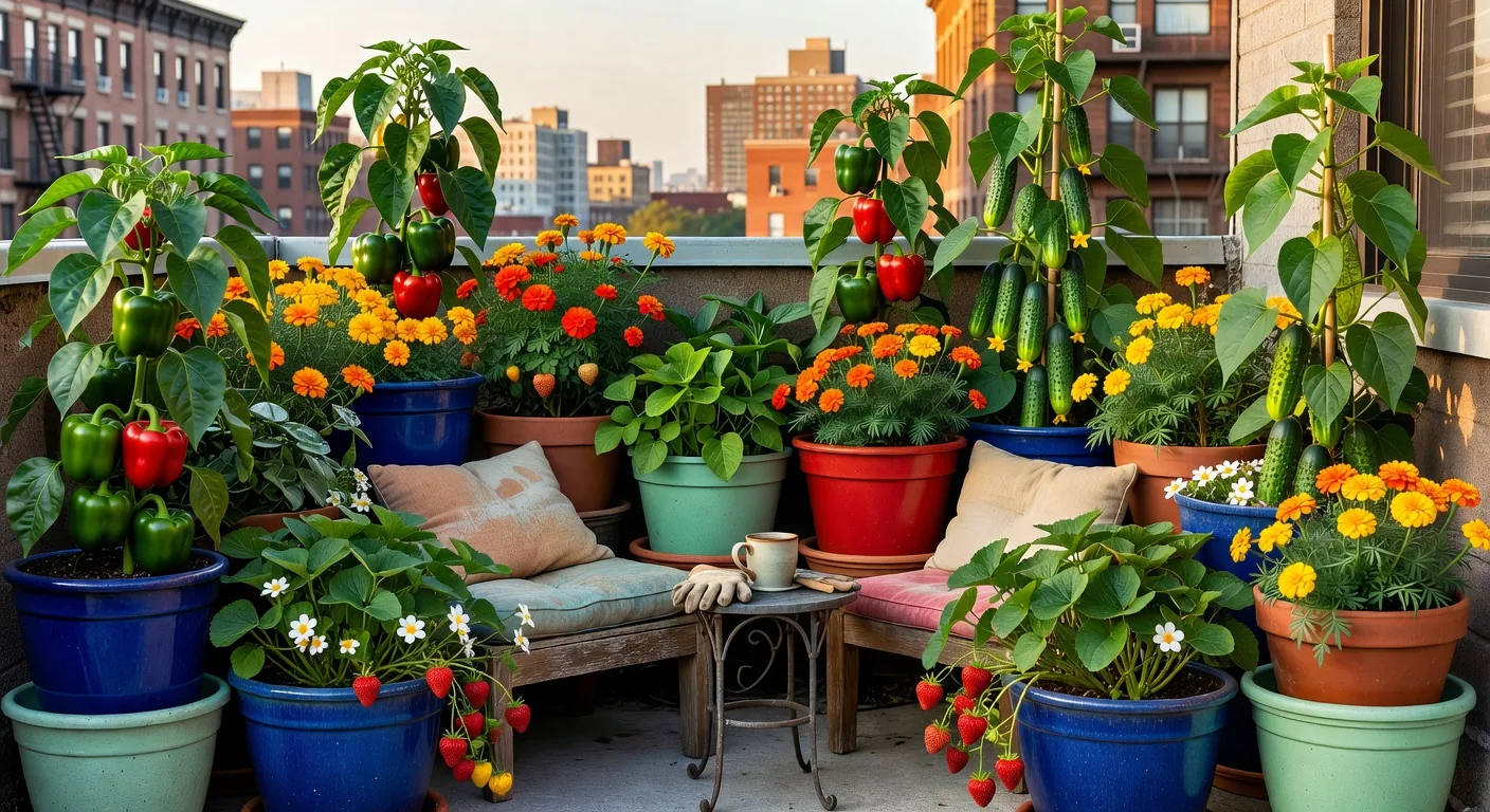 A well-maintained patio container garden